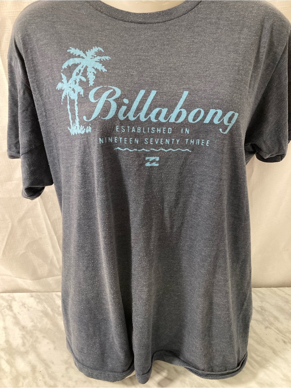 Billabong Men’s Palm Tree Graphic T-Shirt Medium Blue Surf Beach